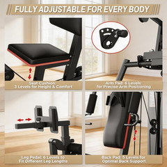 Compact Multifunctional Home Gym with 150LB Weight Stack for Full Body Workout