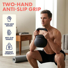 20 Lb Soft Training Kettlebells for Home Gym, Shock-Absorbing Base, Kettlebell w