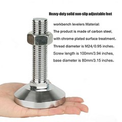 Heavy Duty Leveler Leg, Machine Leveling feet3.15 Dia. Base, Leg Leveler M24T…