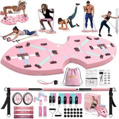 Portable Home Gym System with Multifunction Push Up Board and Accessories