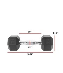 Fierce Strength Dumbbell set (Pair of 2) 25lb Rubber Hex.