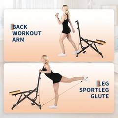 Squat & Rowing Machine – 12-Level Resistance Home Gym Equipment for Black