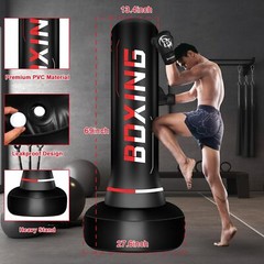 Freestanding Punching Bag for Adult Teens, 70″ Heavy Punching Bag with Boxing…