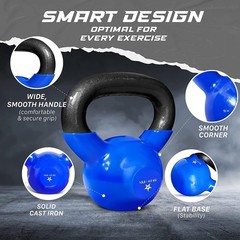 10 lb Vinyl Coated Cast Iron Kettlebell – Durable Home Gym Fitness Equipment