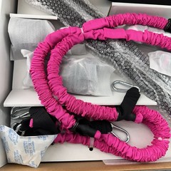 BodyBoss Home Gym 2.0 Womens Portable Gym Home Workout Package Kit Pink 2 Bands