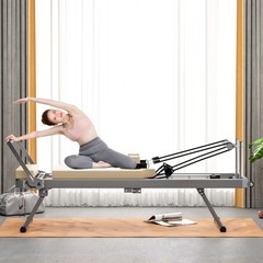 Foldable Pilates Reformer Machine & Equipment with Springs for Home Gym Workout