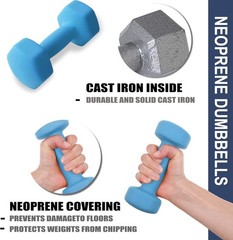 Home Gym Equipment Weights Set Cast Iron Neoprene Dumbbells for Strength Yoga