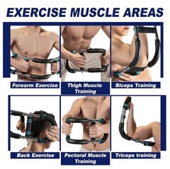 Pro-Grade Twister Arm Trainer- 30-100lb Adjustable Chest Workout Equipment Black