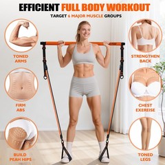 KUTIZE Pilates Bar Kit with Resistance Bands, Equipment, 1-Orange