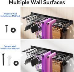 Wall Mounted Home Gym Equipment Storage Rack, Cable Attachments, Lifting Belts,