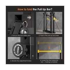 SogesPower Power Tower Pull Up Bar Station, Foldable Pull Up Dip Station Free…