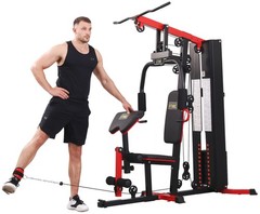LX750 Multifunctional Full Home Gym System Workout Station with 122.5 Lbs Weight