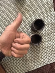 DAMAGED Total Gym Elite Rubber End Caps Black (2 Have Screws To Secure Them)