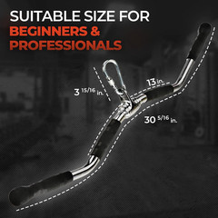 Neutral Grip LAT Pull Down Bar with Range of Motion Cable Attachments
