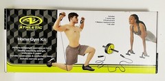 Athletic Works Home Gym Kit Jump Rope Push-up Bars An Roller Resistance Tube