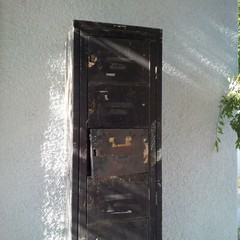 Vintage Metal Storage Locker Cabinets 10 Compartment School Gym Black Plz Read