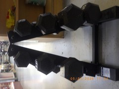 Cap Barbell 100 lb Cast Iron Hex Dumbbell Weight Set with Rack (TDY031407)