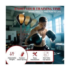 57-75IN Punching Bag Reflex Ball Speed Bag Free Standing Boxing Bag with Adju…