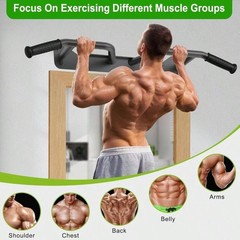 600lbs Wall Mounted Pull Up Bar – Heavy Duty Chin Bar w/ Band Hooks & Steel F…