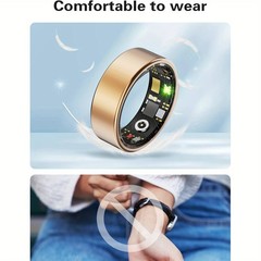 Smart Ring Health Tracker, IP65 Waterproof Monitor for Heart Rate & Fitness .