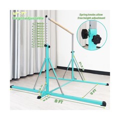 Gymnastics Bar, 5’10” Base length 45″ to 71″ Adjustable Horizontal Bar for