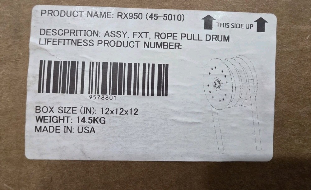 Life Fitness RX950 (45-5010) Rope Pull Drum Assembly OEM – New in Box