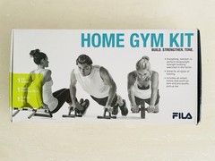 New Fila Home Gym Fitness Workout Kit Ab Wheel Push Up & Pull Up Bars