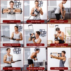 GOFITNESS Push Down Bar Chest Trainer – Home 90LBS – Men – Strong, Black