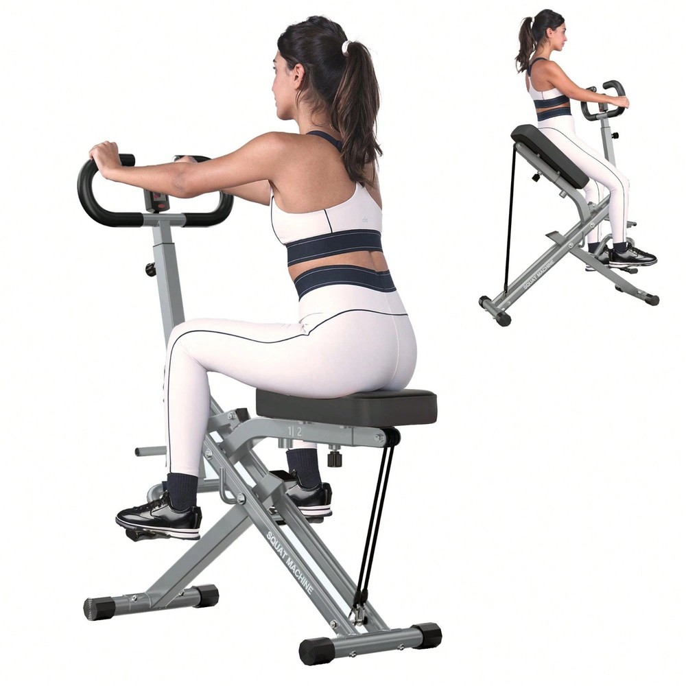 Squat Assist Trainer Adjustable Seat Hip Leg Exercise Home Gym