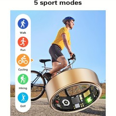 Smart Ring Health Tracker, IP65 Waterproof Monitor for Heart Rate & Fitness .