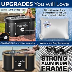 SereneLife 105 Gallon Portable Insulated Oval Ice Bath Tub for Athletes