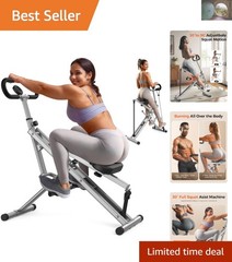 Compact Squat Machine with Resistance Bands – Full Body Fitness for 350lbs Users