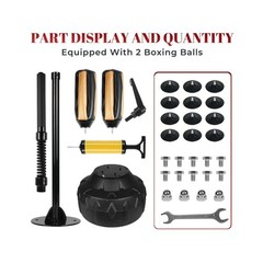57-75IN Punching Bag Reflex Ball Speed Bag Free Standing Boxing Bag with Adju…