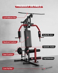 Multifunctional Home Gym Equipment Workout Station with Pulley System