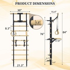 Wall Mounted Swedish Ladder Gym Stall Bar Pull Up Bar Home Fitness Workout