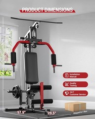 Multifunctional Home Gym Equipment Full Body Workout Station with Pulley System