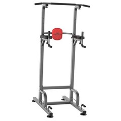 Power Tower Pull Up Bar Station Workout Dip Station for Home Gym Silver