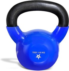 Compact 15 LB Vinyl Kettlebell – Ideal for Indoor & Outdoor Fitness Routines