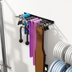 Wall Mounted Home Gym Equipment Storage Rack Cable Attachments Lifting Belts