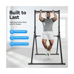 Foldable Pull Up Bar 5.74-7.55ft Height Adjustable Pull Up Dip Station Freest…