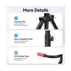 Foldable Pull Up Bar 5.74-7.55ft Height Adjustable Pull Up Dip Station Freest…