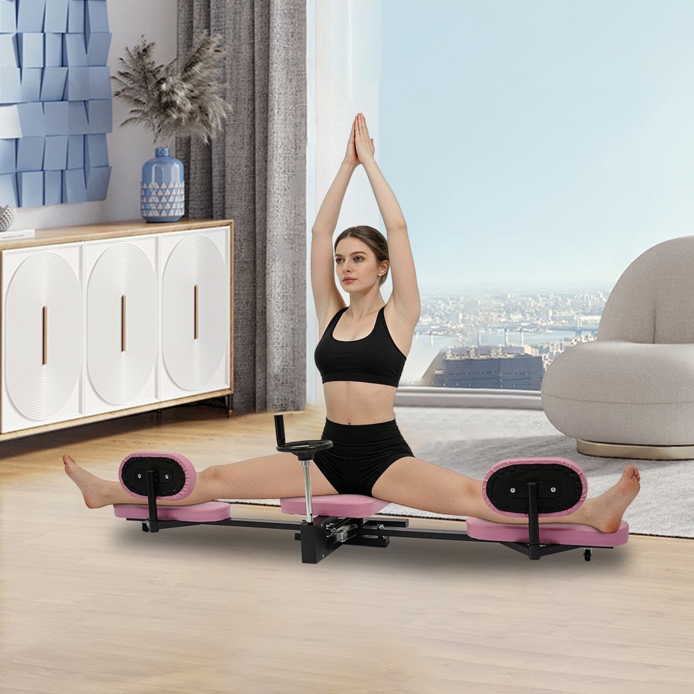 Pink Leg Stretcher Splits Trainer Adjustable Stretching Equipment for Home Gym