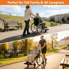 2 Pack Wheelchair Handle Extenders (300lbs Weight Capacity) Stroller Handle