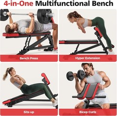 Multi-Function Roman Chair Bench for Full-Body Workout-
