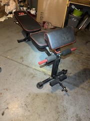Workout Bench for multiple exercises like chest, shoulders, arms, and legs.