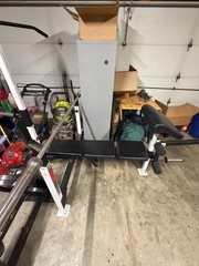 used bench press with leg press and lat pull down and free wights