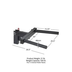 Titan Fitness Y-Dip Bar Fits T-3 Series Power Racks, Rack Mounted Dip Attachm…