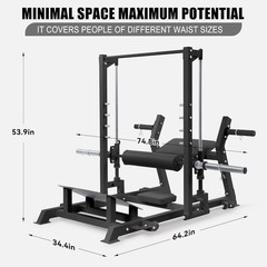 Hip Thrust Machine 770 LBS Plate Loaded Glute Bridge Exercise Equipment Home Gym