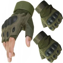 Unisex Breathable Tactical Gloves – Super Fiber & PVC, Half-Finger Sports Use