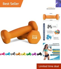 Hexagonal 1lb Neoprene Dumbbells – Stylish Strength for Yoga & Pilates